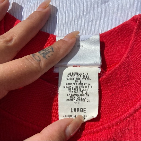 Y2K Red Mickey Mouse Disney Sweatshirt - Picture 5 of 13